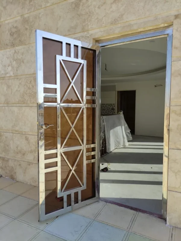 درب استیل لابی ساختمان مسکونی نرده استیل ایران